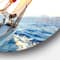 Designart - Sailboat Sailing in the Blue Sea' Disc Large Seashore Metal Circle Wall Art